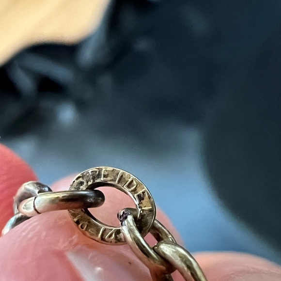 Vintage Speidel Two-Tone Gold Bar Chain Necklace with Springring. - Picture 3 of 4